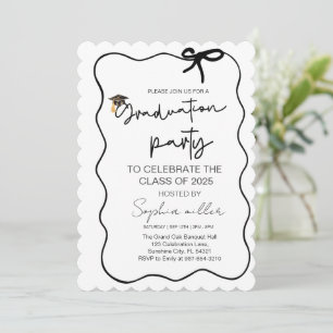 Grad Party Invite Class of 2025,Whimsical Bow Einladung