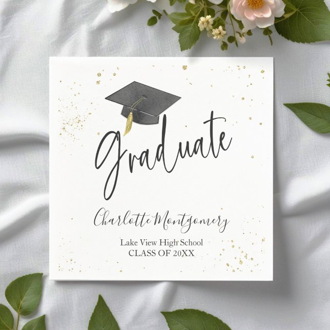 Grad Party Moderner Splash Glitzer Serviette (Von Creator hochgeladen)