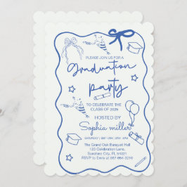 Grad Party Retro Invite Class of 2025,Whimsical Einladung