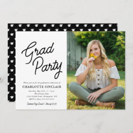 Grad Party Script Foto Abschluss Einladung