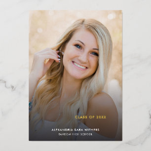 Grad Photo 2024 Gold Foil Faire-part de graduation