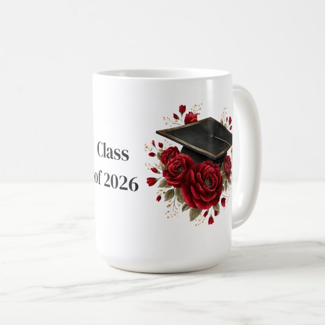 Grad Red Roses Coffee Mug Kaffeetasse (VorderseiteRechts)