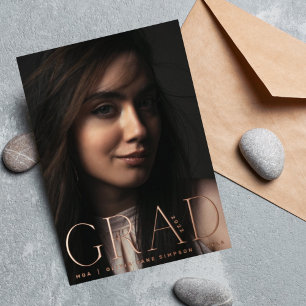 GRAD Rose Gold Foil Moderne Foto Ankündigung