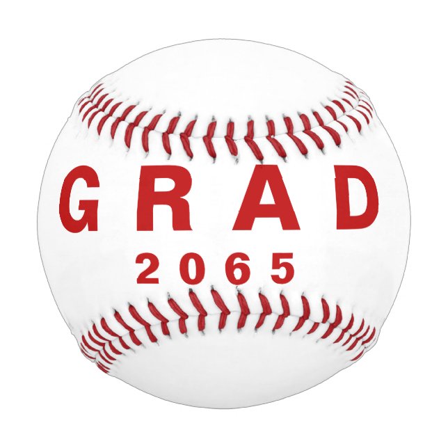 Grad Roter Name Datum Abschluss Geschenk Baseball (Vorderseite)