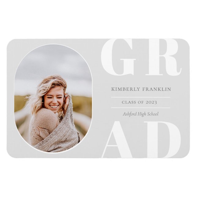 GRAD Rounded Foto Frame Abschluss Magnet (Horizontal)