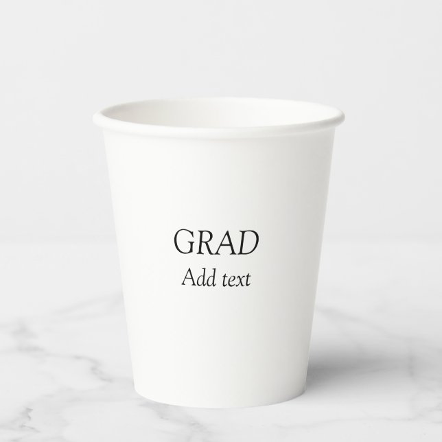 Grad schlicht minimaler Abschluss elegante moderne Pappbecher (Vorderseite)