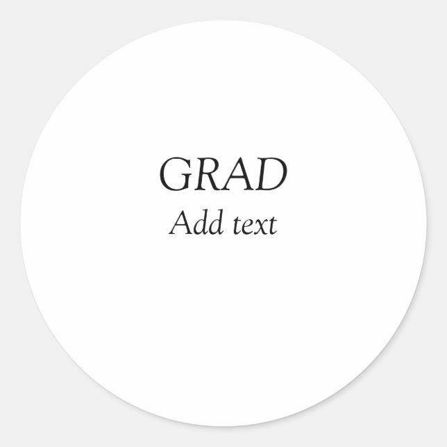 Grad schlicht minimaler Abschluss elegante moderne Runder Aufkleber (Vorderseite)