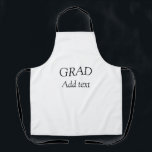 Grad schlicht minimaler Abschluss elegante moderne Schürze<br><div class="desc">Entwurf</div>