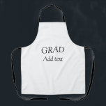 Grad schlicht minimaler Abschluss elegante moderne Schürze<br><div class="desc">Entwurf</div>