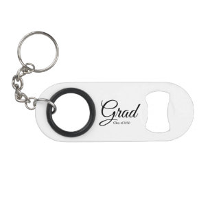 Grad-Schwarz-Script-Klasse Jahr elegant Abschluss Mini Flaschenöffner