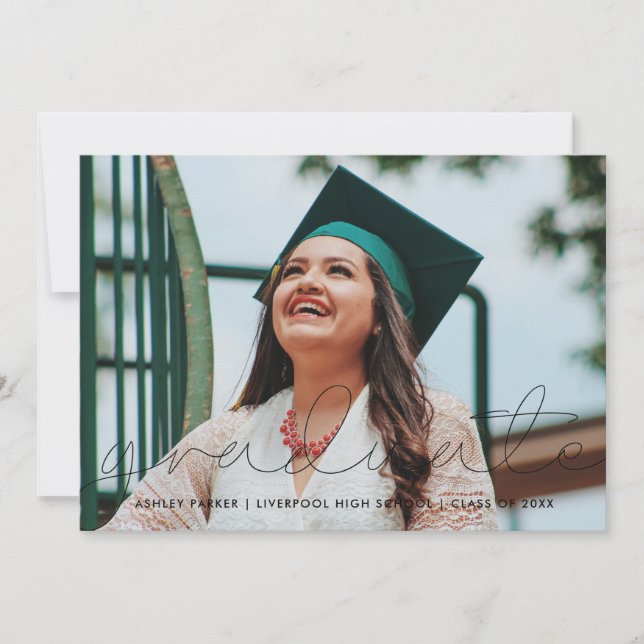 Grad Script Foto Graduate Ankündigung Card_Rauch (Vorderseite)