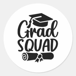 Grad Squad Cl von 2025 Abschluss Runder Aufkleber