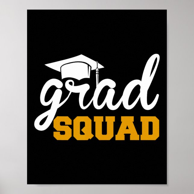 Grad Squad Funny Senior Cl von 2025 Abschluss Fami Poster (Vorne)