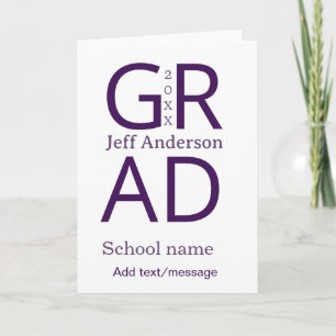 Grad Typografie modern Abschluss einfach minimal c Karte