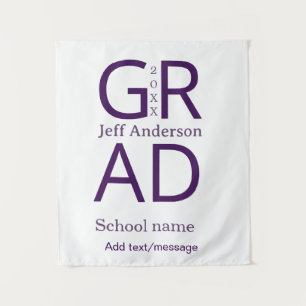 Grad Typografie modern Abschluss einfach minimal c Wandteppich