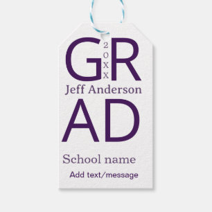 Grad Typografie modern Abschluss einfach minimal Geschenkanhänger