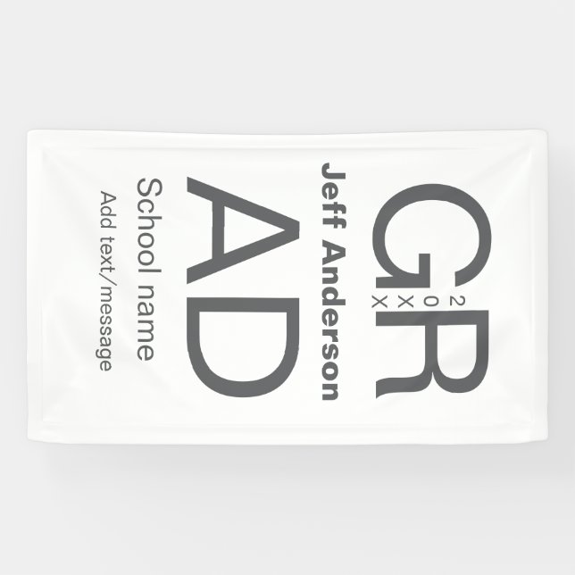 Grad Typografie Moderner Abschluss einfach minimal Banner (Horizontal)