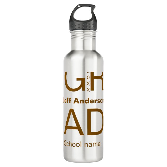 Grad Typografie Moderner Abschluss einfach minimal Edelstahlflasche (Vorderseite)