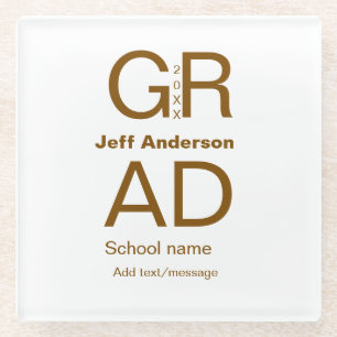 Grad Typografie Moderner Abschluss einfach minimal Glasuntersetzer