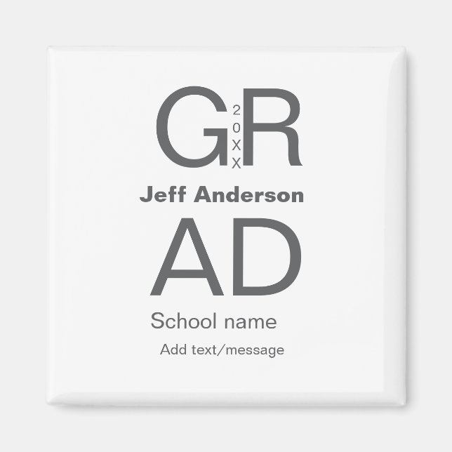 Grad Typografie Moderner Abschluss einfach minimal Magnet (Vorne)