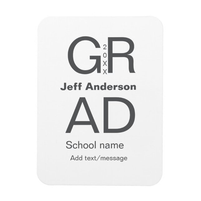 Grad Typografie Moderner Abschluss einfach minimal Magnet (Vertikal)