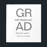Grad Typografie Moderner Abschluss einfach minimal Notizblock<br><div class="desc">Gestaltung</div>