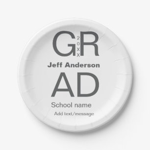 Grad Typografie Moderner Abschluss einfach minimal Pappteller