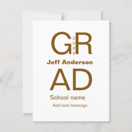 Grad Typografie Moderner Abschluss einfach minimal Postkarte