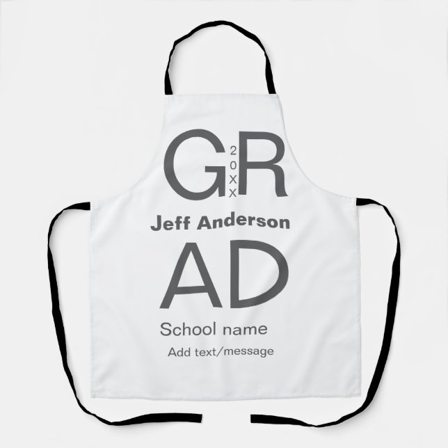 Grad Typografie Moderner Abschluss einfach minimal Schürze (Vorderseite)