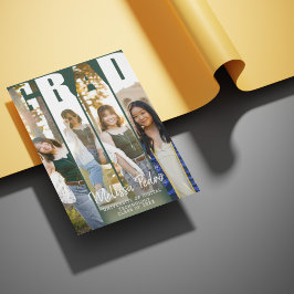 Grad Typografie Vier Foto Abschluss Einladung