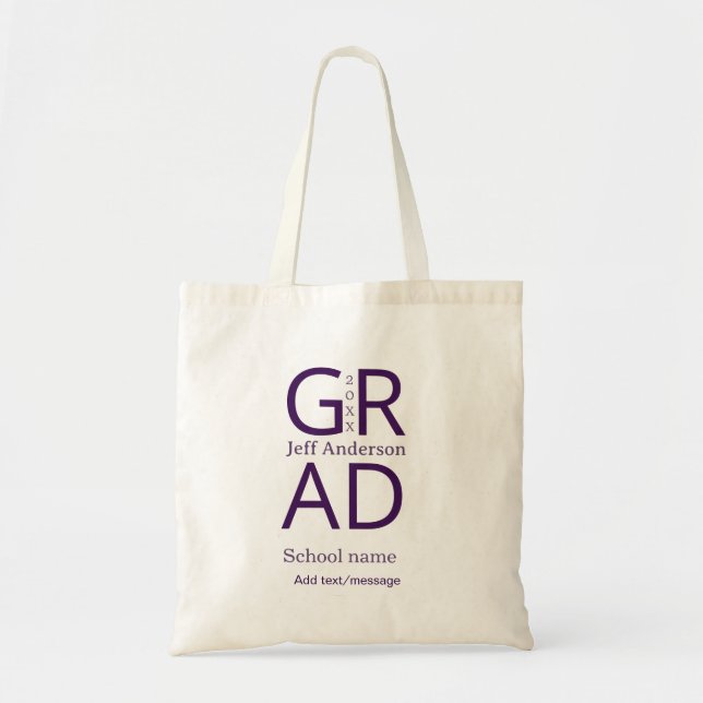 Grad typography modern graduation simple minimal c tragetasche (Vorne)