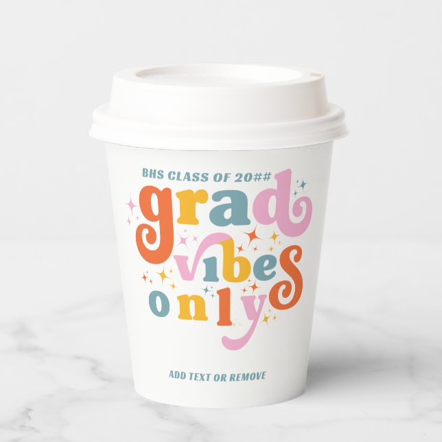 Grad vibes only grade party class of 2024 pappbecher (Vorderseite)