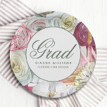 Grad Wasserfarbenflora Elegant Moderner Abschluss Pappteller<br><div class="desc">Grad Watercolor Floral Elegant Moderne Abschluss Paper & Party Teller bietet eine stilvolle Aquarell-Blume mit Eukalyptus,  Palmfronten,  Rose,  Peonies und Farne in gedämpften Tönen von Pflaume,  Bordeaux,  Grün,  Pfirsich und Rosa. Personalisiert,  indem Sie den Text in den dafür vorgesehenen Textfeldern bearbeiten. Entworfen von ©Evco Studio www.zazzle.com/store/evcostudio</div>