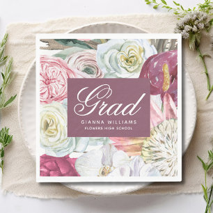 Grad Wasserfarbenflora Elegant Moderner Abschluss Serviette