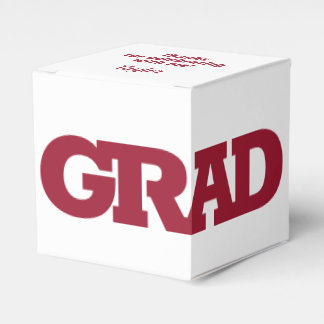 GRAD White and Crimson Graduation Party Geschenkschachtel
