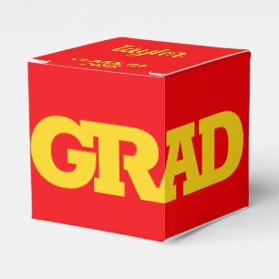 GRAD Yellow and Red Graduation Party Geschenkschachtel