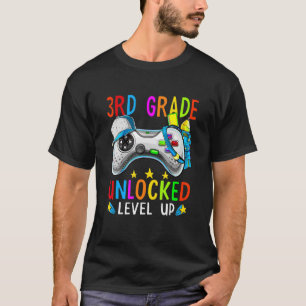 Grade 3 Unlocked Level Up Gamer Back To School 3rd T-Shirt