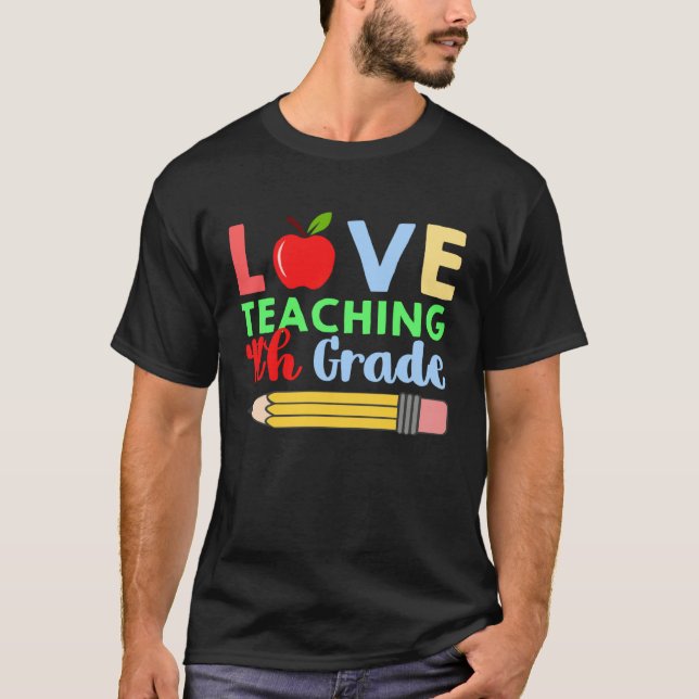 Grade 4 Pencil Teacher T-Shirt (Vorderseite)