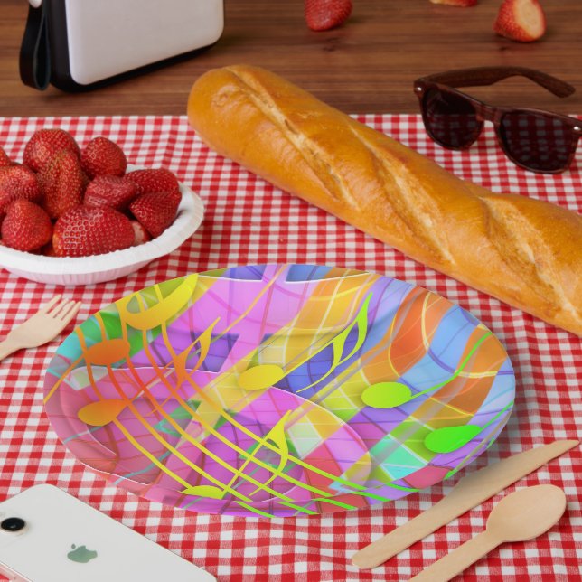 Grade Clef Music Einfache ästhetische Papierplatte Pappteller (Picknick)