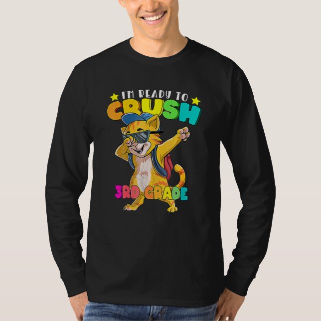 Grade Dabbing Cat Back O School Boys Girls T-Shirt (Vorderseite)