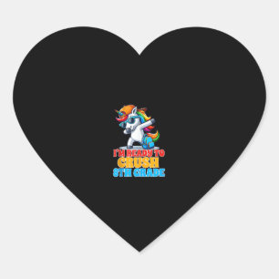 Grade Dabbing Unicorn Ich bin bereit acht zu zersc Herz-Aufkleber