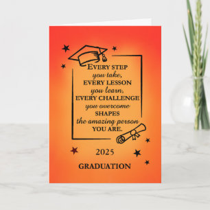 Grade Graduate Inspiration Zitat und lebendige Son Karte