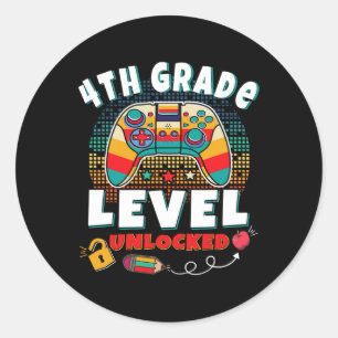 Grade Level Unlock Video Game Zurück zum Schulspie Runder Aufkleber