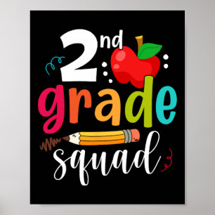 Grade Squad Fun Zurück zur Schule 2. Grader Lehrer Poster