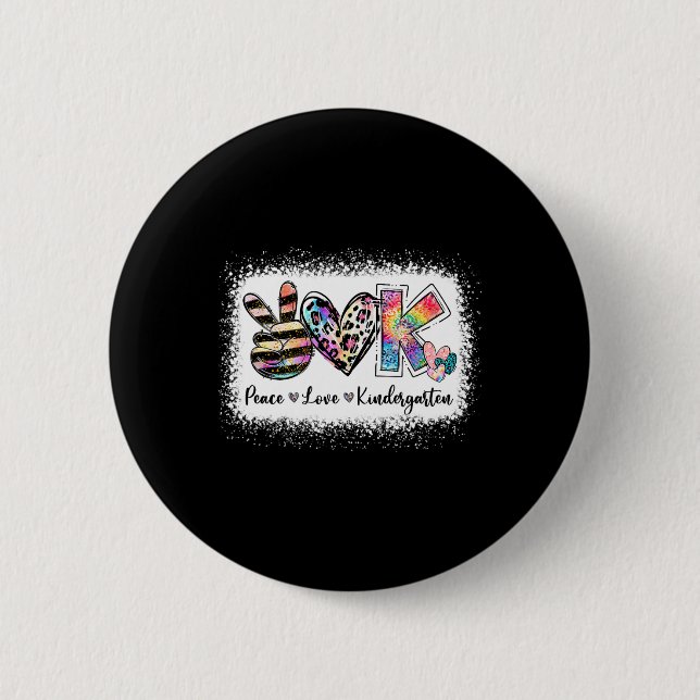 Grade Teacher Peace Liebe Kindergarten Team Kinder Button (Vorderseite)