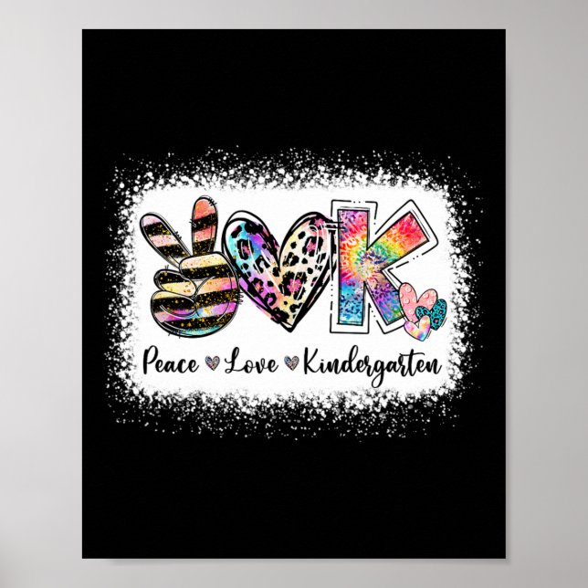 Grade Teacher Peace Liebe Kindergarten Team Kinder Poster (Vorne)