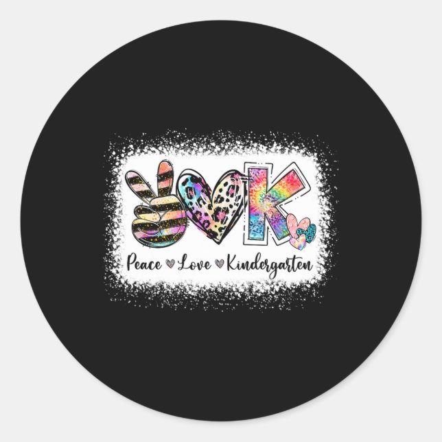 Grade Teacher Peace Liebe Kindergarten Team Kinder Runder Aufkleber (Vorderseite)