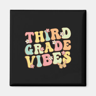 Grade Vibes Hallo Team 3. Klasse Lehrer Kinder Ret Magnet
