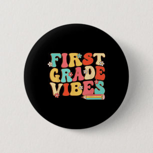 Grade Vibes Retro Groovy - 1. Klasse zurück nach S Button