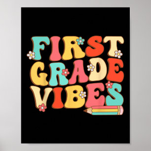 Grade Vibes Retro Groovy - 1. Klasse zurück nach S Poster
